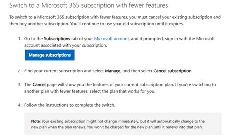 Switch between Microsoft 365 subscriptions .